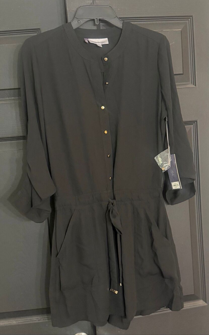 Jennifer Lopez Roll Tab Crepe Romper Size 8 NWT